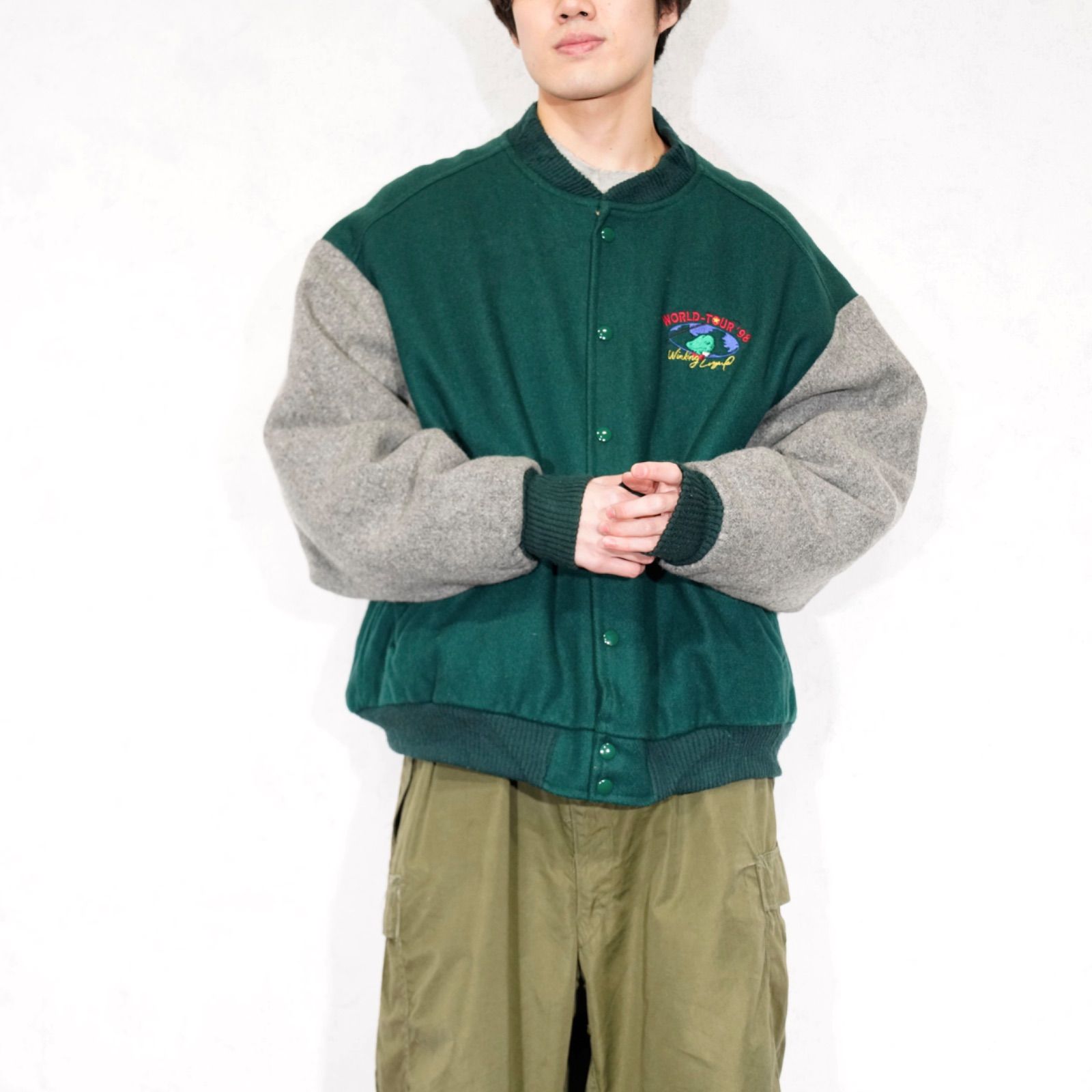 USA VINTAGE SPORTS MASTER EMBROIDERY DESIGN WOOL MELTON STADIUM JUMPER アメリカ古着刺繍デザインウールメルトンスタジャン