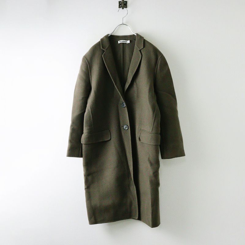 ジルサンダー Jil Sander ウールチェスターコート 34 カーキ アウター ロング イタリア製 ジャケット 2400014530711