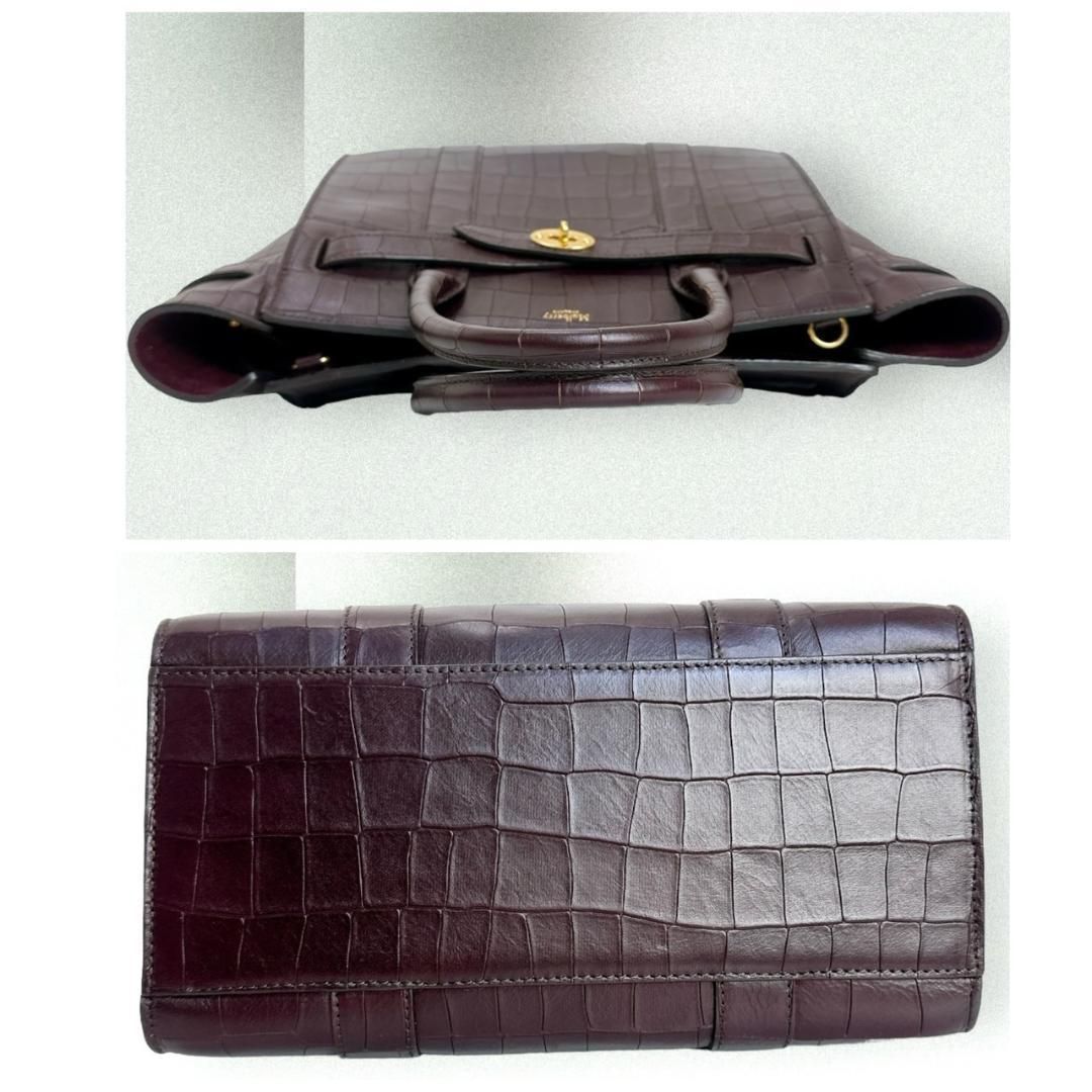 極美品☆超人気モデル☆MULBERRY ベイズウォーター 2way クロコ型押し