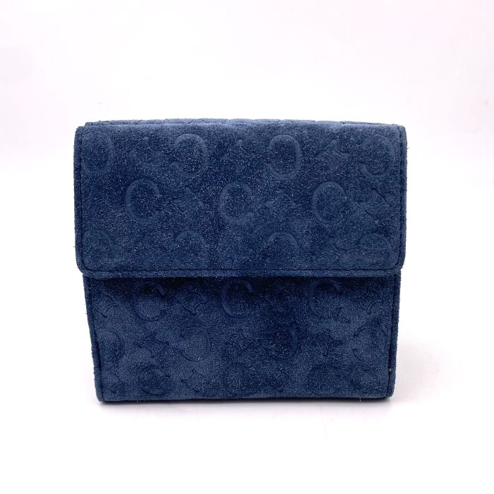 CELINE セリーヌ Cマカダム スエード 二つ折り 財布 eY0976A