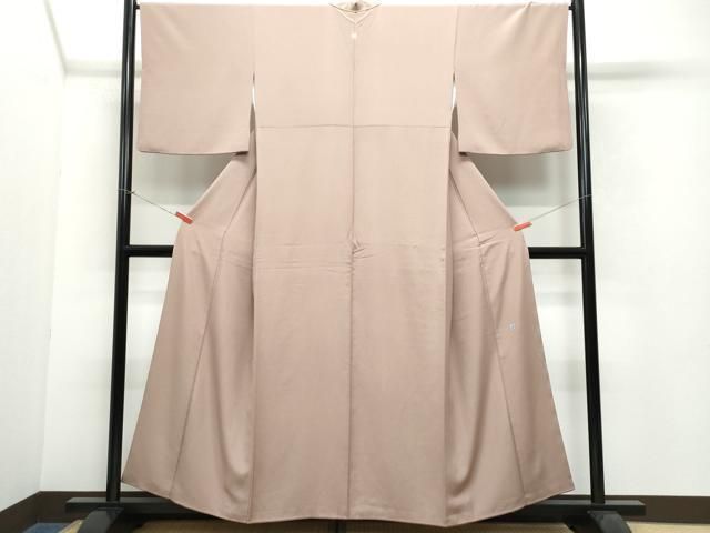 平和屋着物▽上質な色無地 単衣 雲重ね地紋 秘色色 正絹