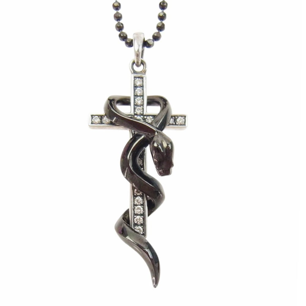 PUERTA DEL SOL ブラック スネーク クロス ネックレス PUERTA DEL SOL