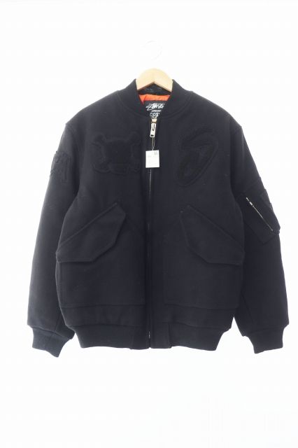 ステューシー STUSSY 00s OLD MILITARY BOMBER JACKET USA製 オールド ミリタリー ボンバー ジャケット M 黒 ブラック ブランド古着ベクトル 中古241027