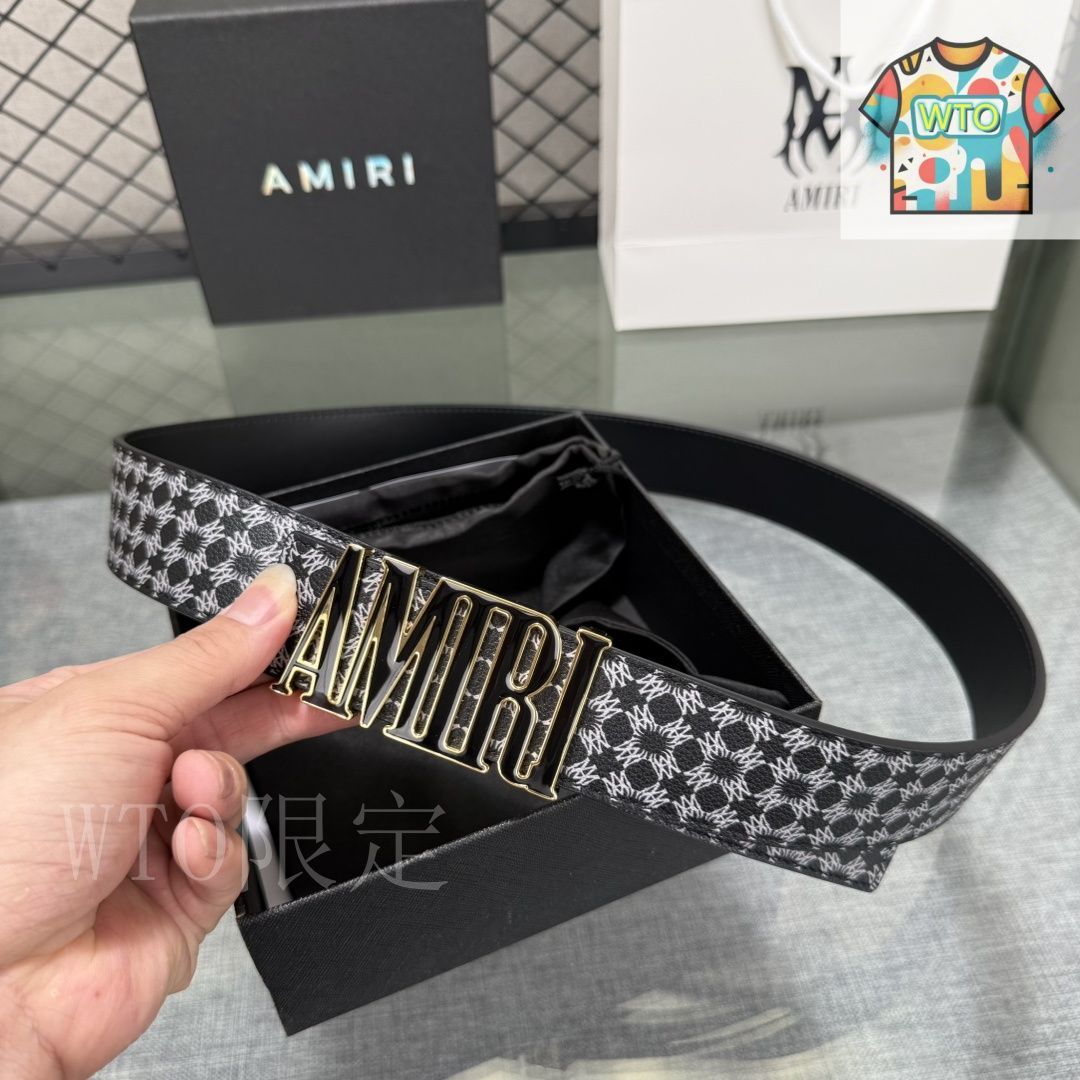 AMIRI レザーベルト 110 AMIRI ロゴバックル レザーベルト | ブラック | FARFETCH JP