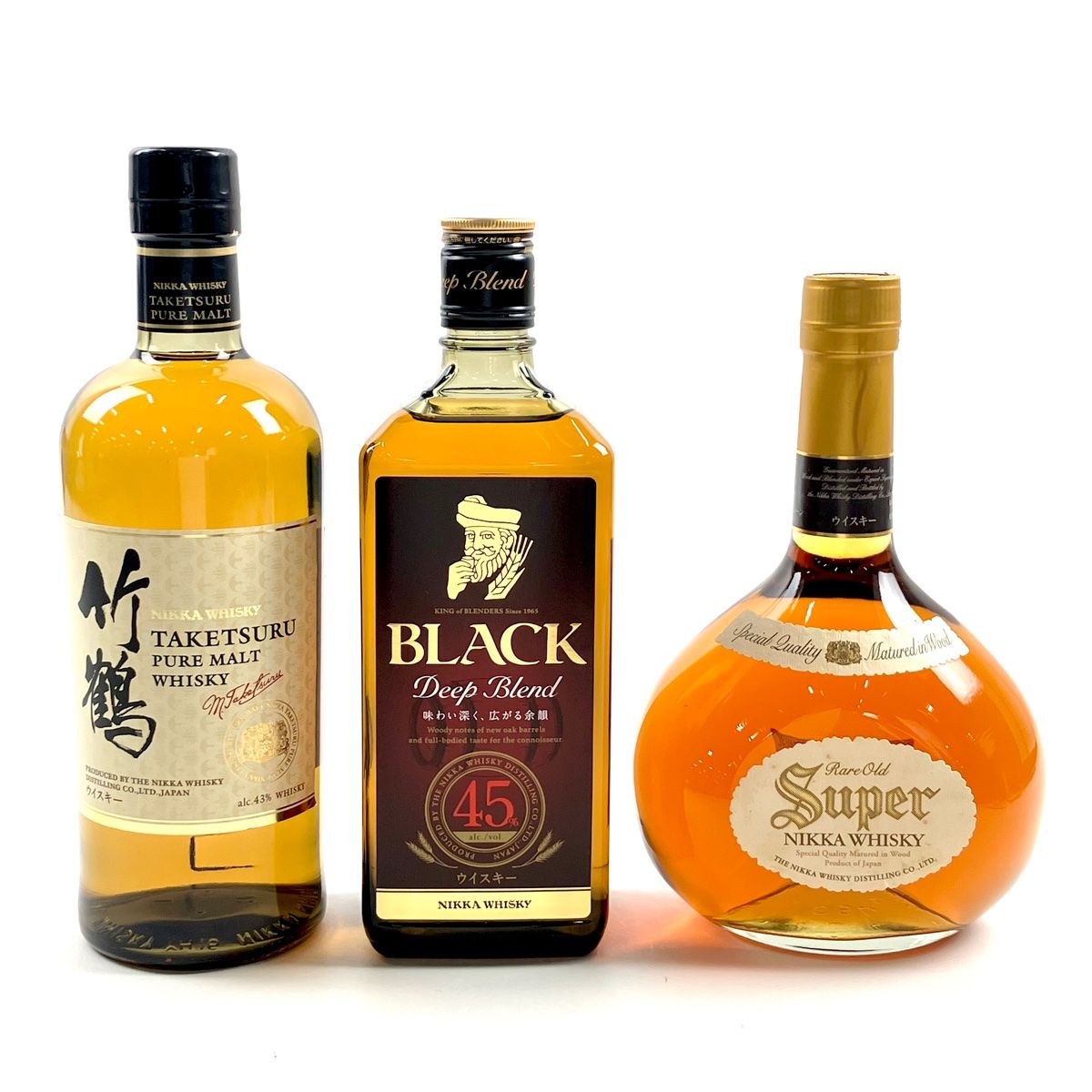 東京都内限定お届け】 3本 ニッカ NIKKA 竹鶴 ピュアモルト 白ラベル ブラック ディープブレンド スーパー レアオールド 700ml ウイスキー  セット 【古酒】 - メルカリ