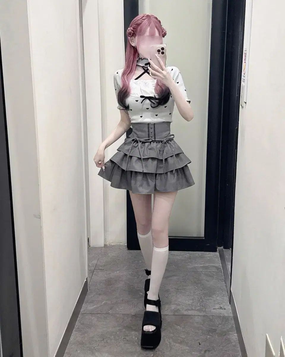 ハニーマウ ティアード フリル スカート いもちゃん michellMacaron ミシェルマカロン ニット ワンピース ガーリー LIZ LISA リズリサ