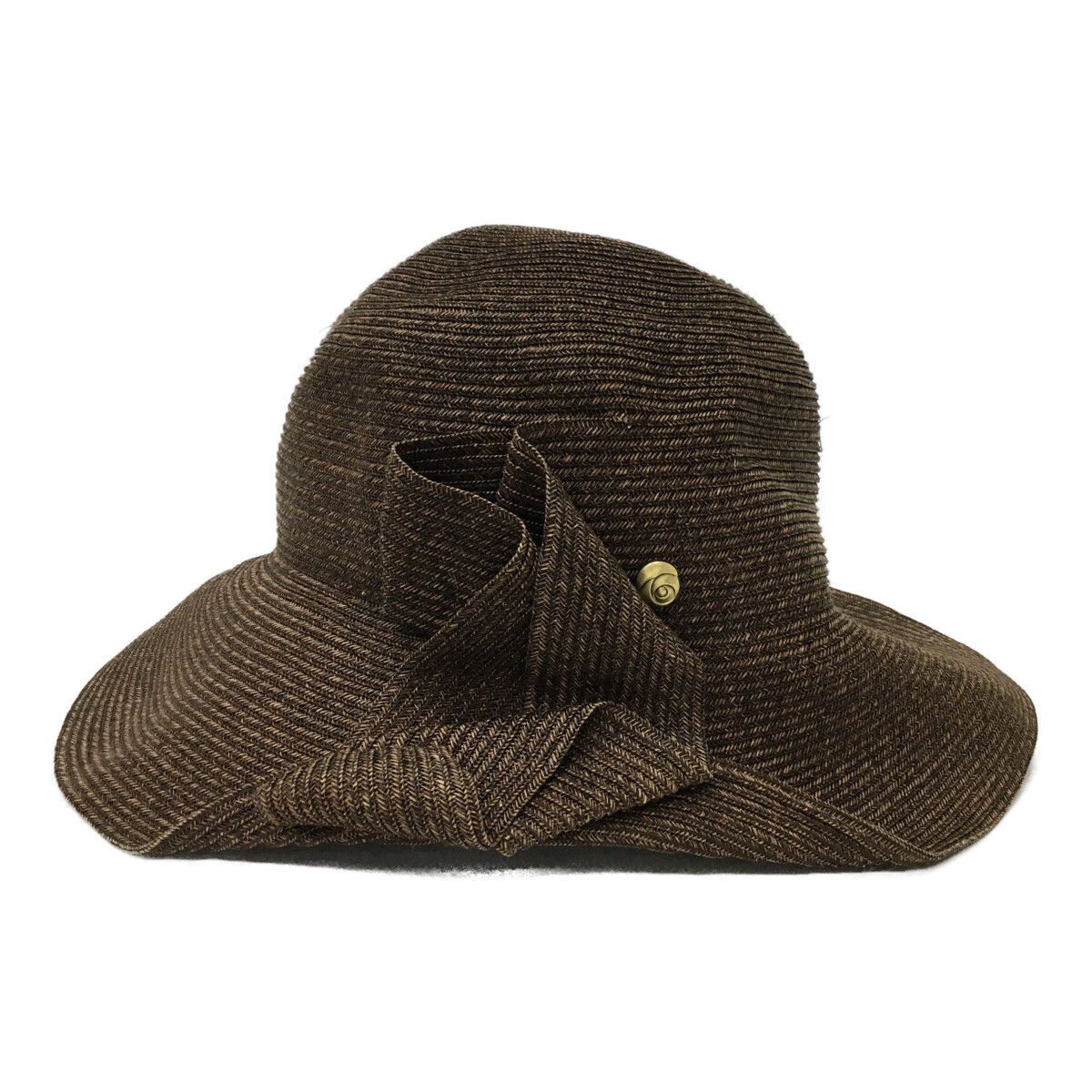 ランバンスポール LANVIN SPORT ハット M~S 57.5 56cm ブラウン 茶 ペーパーハット 麦わら帽子