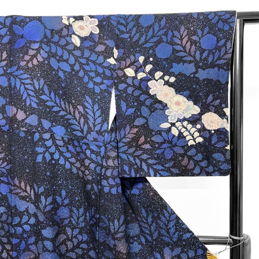 桐屋翠山工房 藍染 辻ヶ花 藤の花 訪問着 着物 121a p - メルカリ