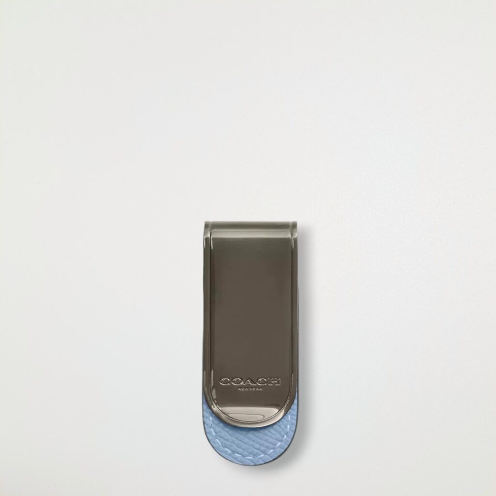 【CO-504】コーチ COACH マネークリップ ガンメタル コーンフラワー CO-504】コーチ COACH マネークリップ ガンメタル コーン
