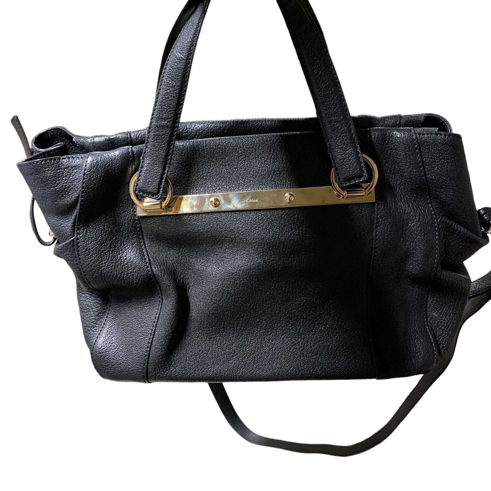 ◆中古品◆Chloe クロエ ハンド ショルダー バッグ レザー 2WAY  黒・ブラック レディース R66910ND