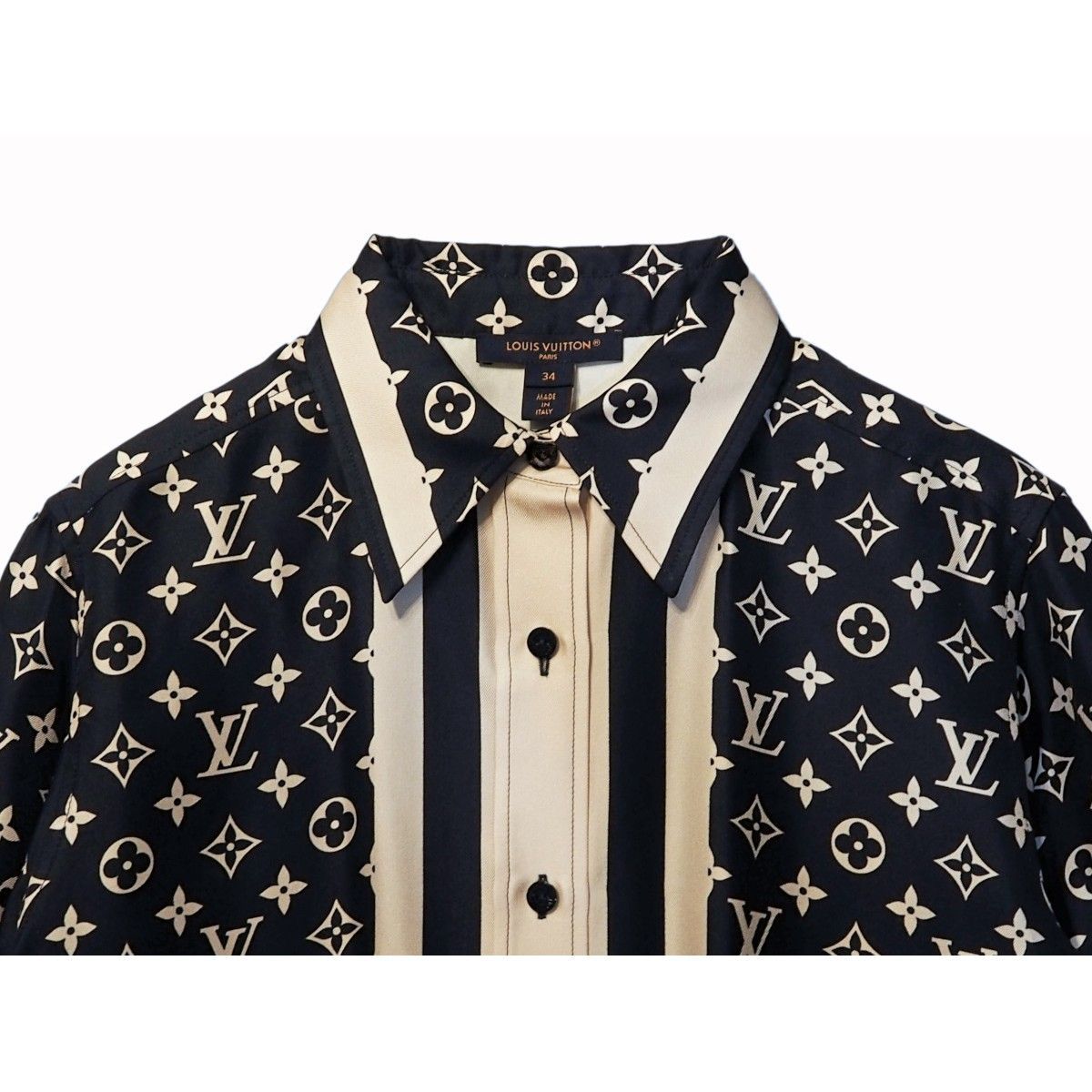 中古】LOUIS VUITTON ルイ ヴィトン モノグラム パジャマシャツ シルク