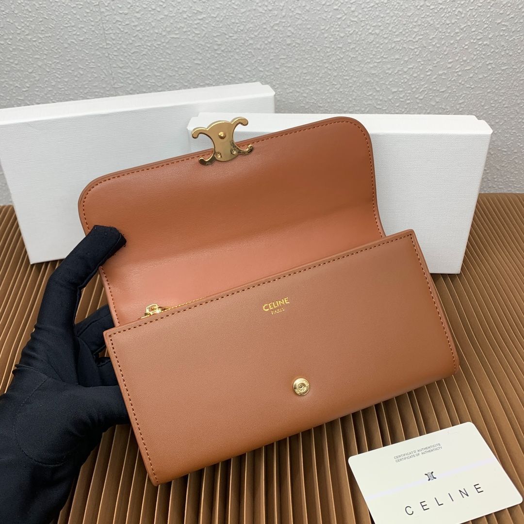 新品未使用】セリーヌ（Celine）ブラウンレザー長財布#2 - メルカリ