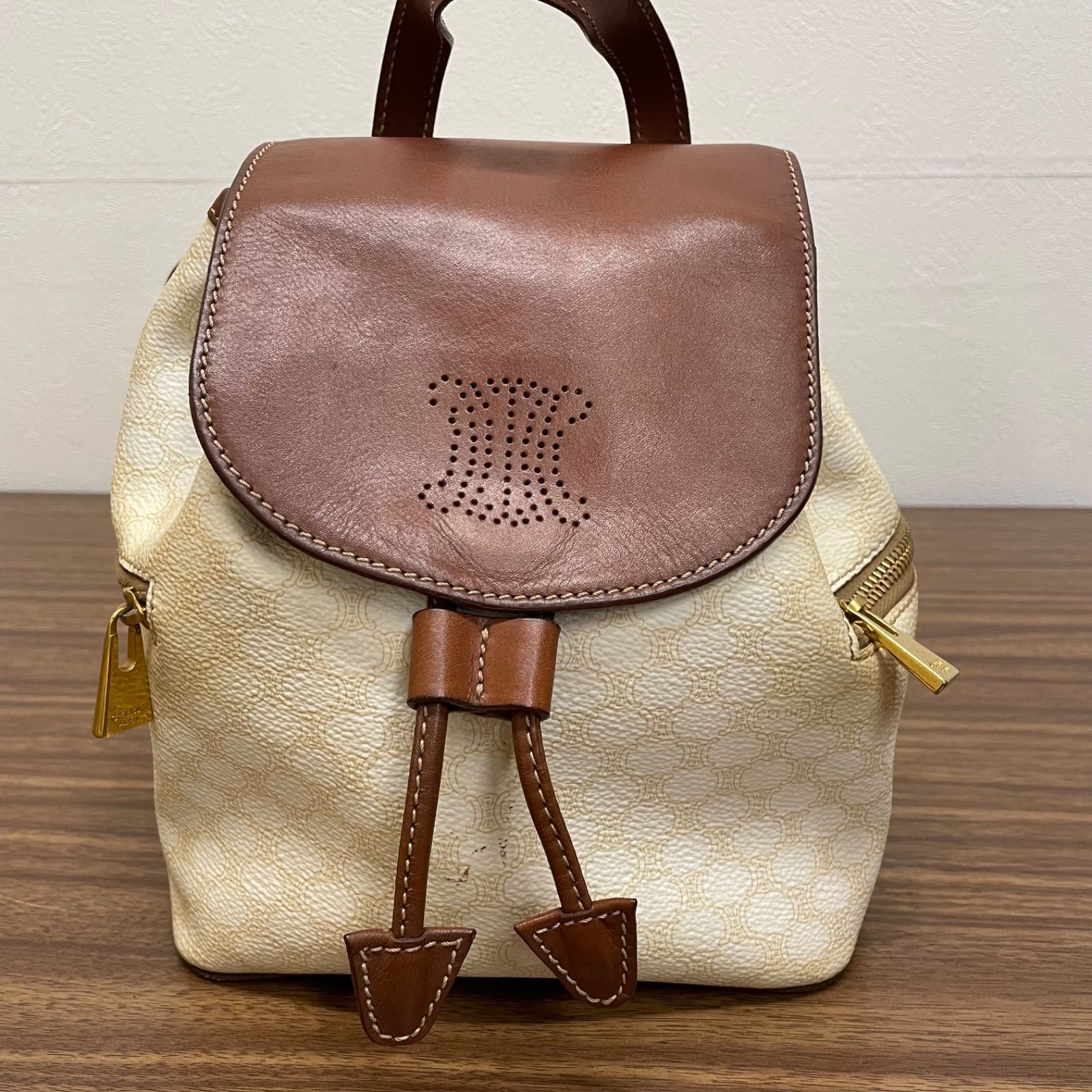 ☆ CELINE セリーヌ マカダム ブラゾン パンチング PVC レザー