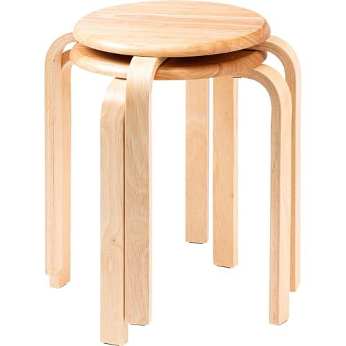 スツール　椅子 イーサプライ スツール 木製 2脚セット 天然木 丸椅子 北欧 シンプル