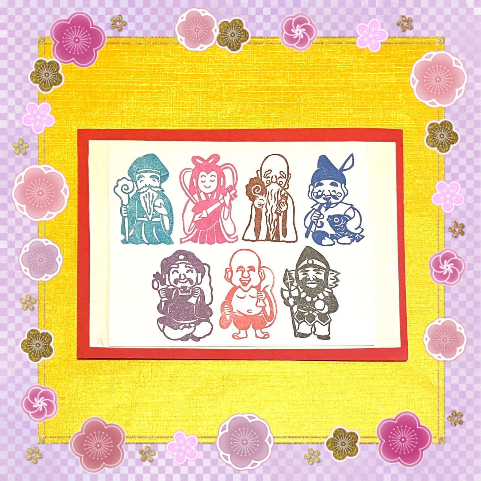 ⌘縁起物はんこ〓【七福神7個セット】4.5×3cm 小売 it-67cc393ced12a