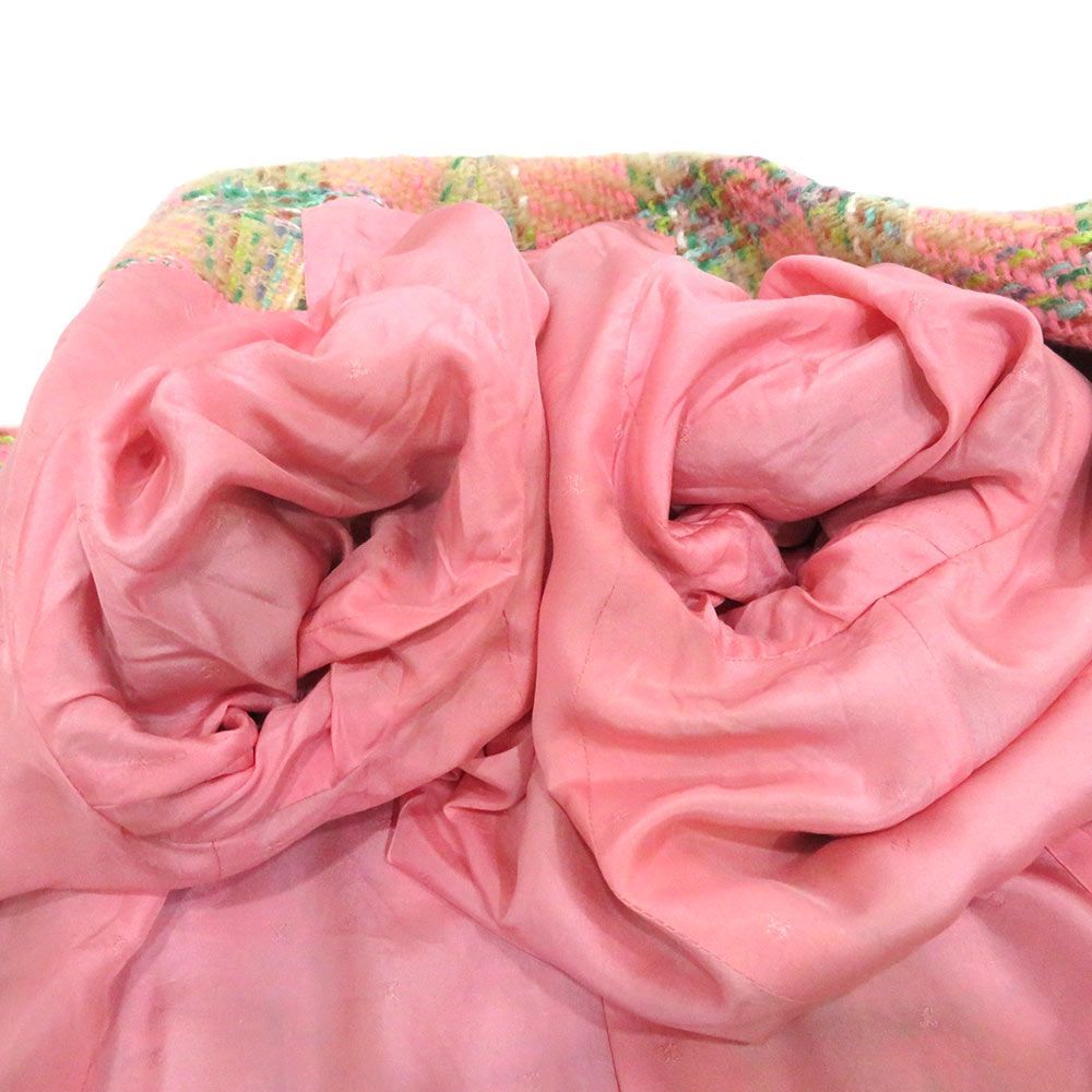 希少】CHANEL シャネル ツイードジャケット ピンク ココボタン