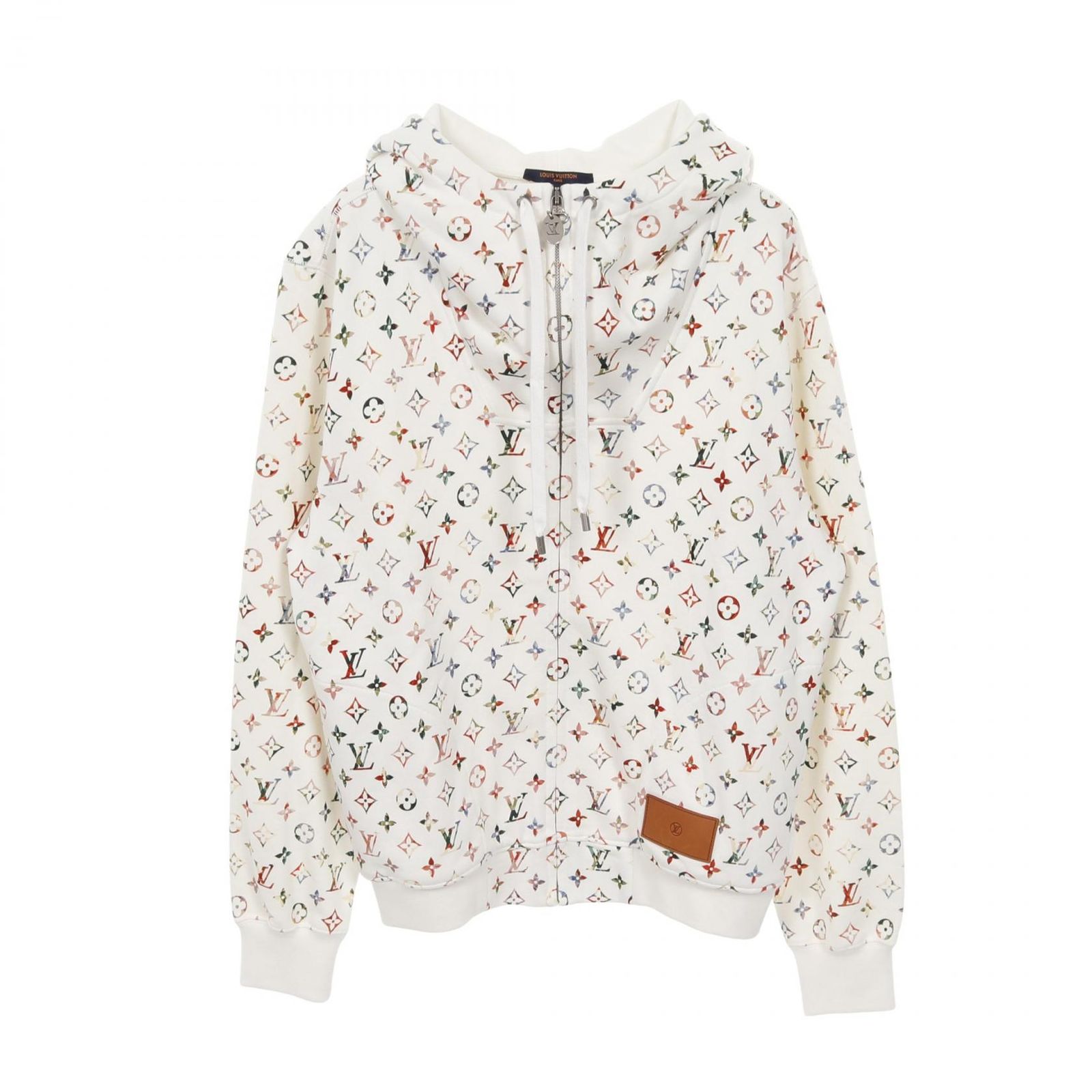 Louis Vuitton☆コットンフーディ ホワイト_パリ発 ルイヴィトン パーカー コットン100% コットンフーディ メンズ