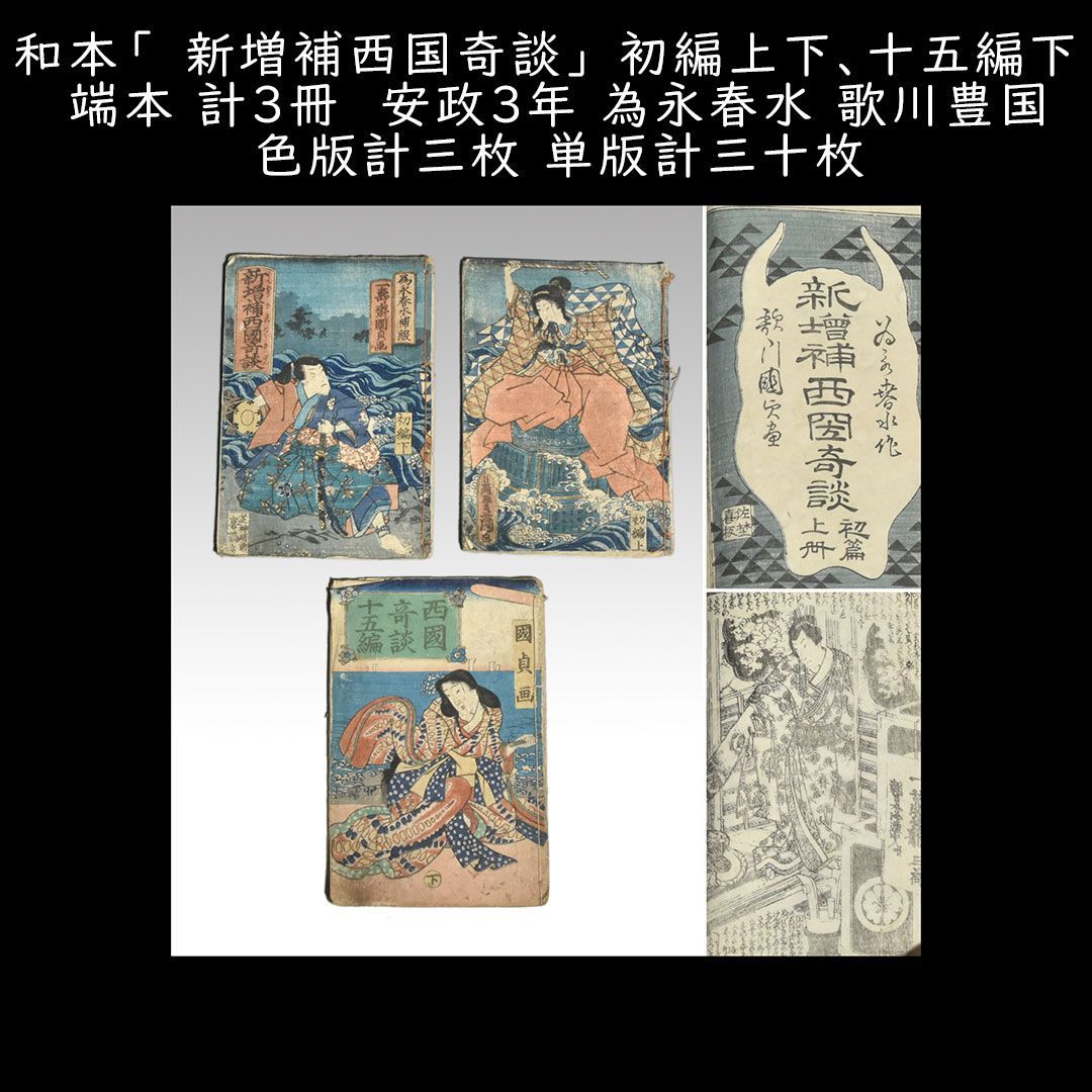 和本「雲龍九郎偸盗伝」 六編 上下 端本2冊 楽亭西馬 歌川国貞