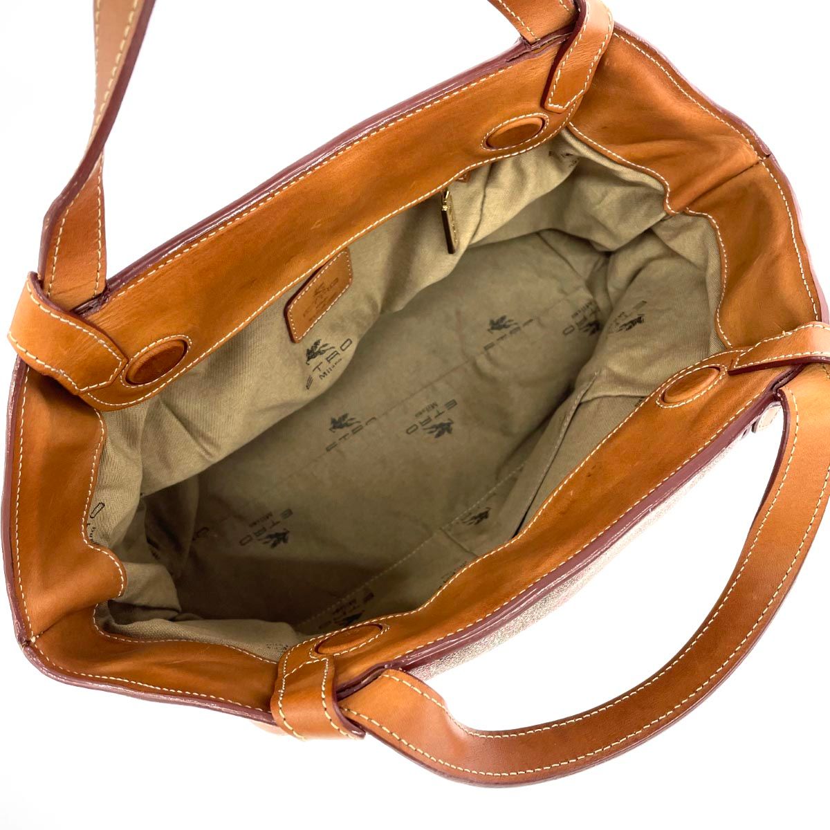 ETRO エトロ ハンドバッグ ペイズリー/PVC×キャンバス/切替デザイン