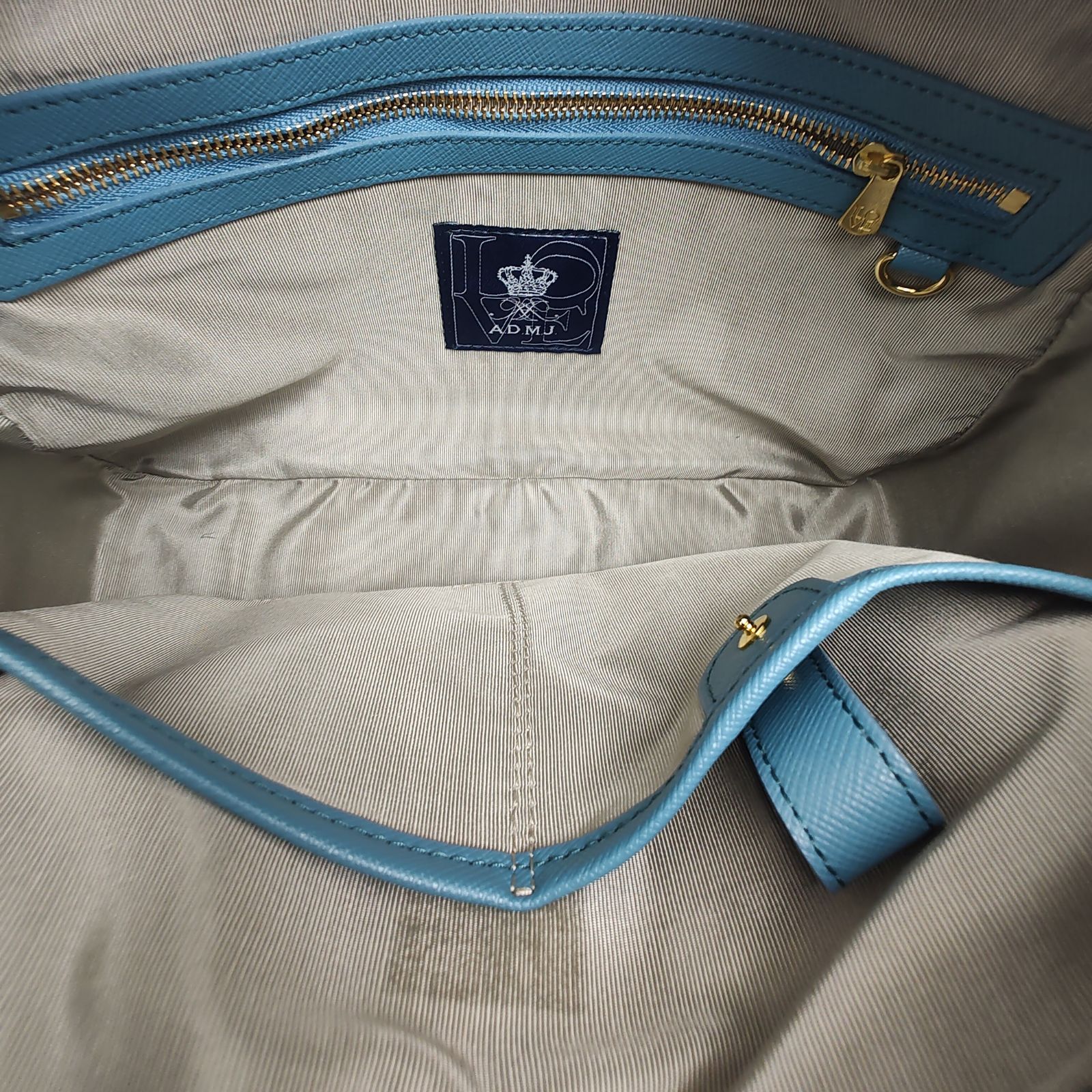 A.D.M.J. スワロフスキー スクエア ショルダーバッグ ネイビー ソフト