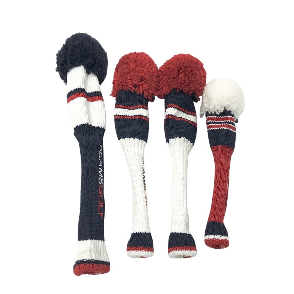 【即決】BEAMS GOLF ビームスゴルフ ヘッドカバー ネイビー系 パター ピン型 [240001299457]【中古】ゴルフウェア BEAMS GOLF ビームス ゴルフ ヘッドカバー 3点セット ネイビー 緑