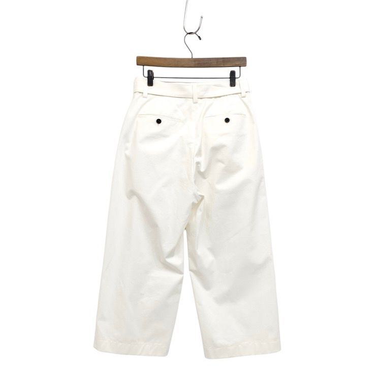 23SS WIRROW ウィロウ Cotton chino belted tuck pants コトンチノ ベルトタックパンツ ホワイト 1  152246-123