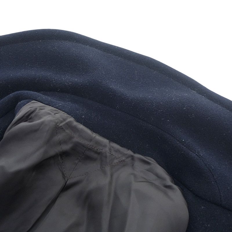 カラー/KOLOR BEACON タスマニアバイルメルトン Pコート ネイビー