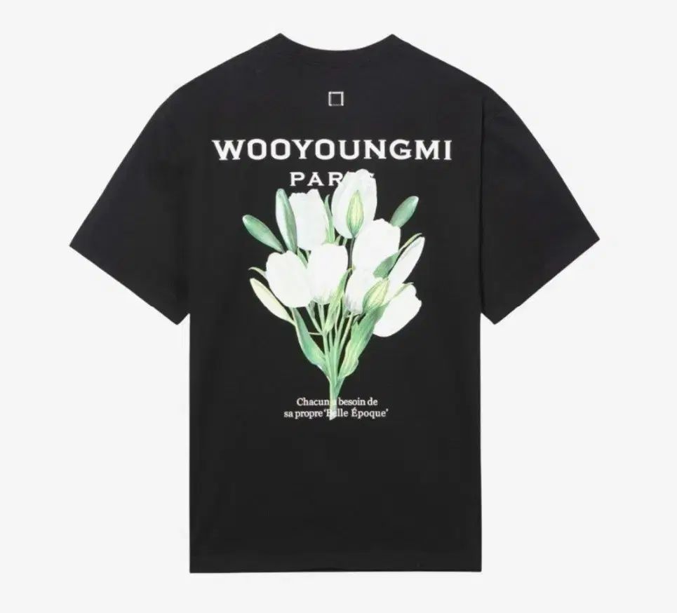☆韓国人気☆カーキ フラワー ロゴ Tシャツ/WOOYOUNGMI☆ ☆人気☆【WOOYOUNGMI】☆Flower Print Back Logo T-Shir.t