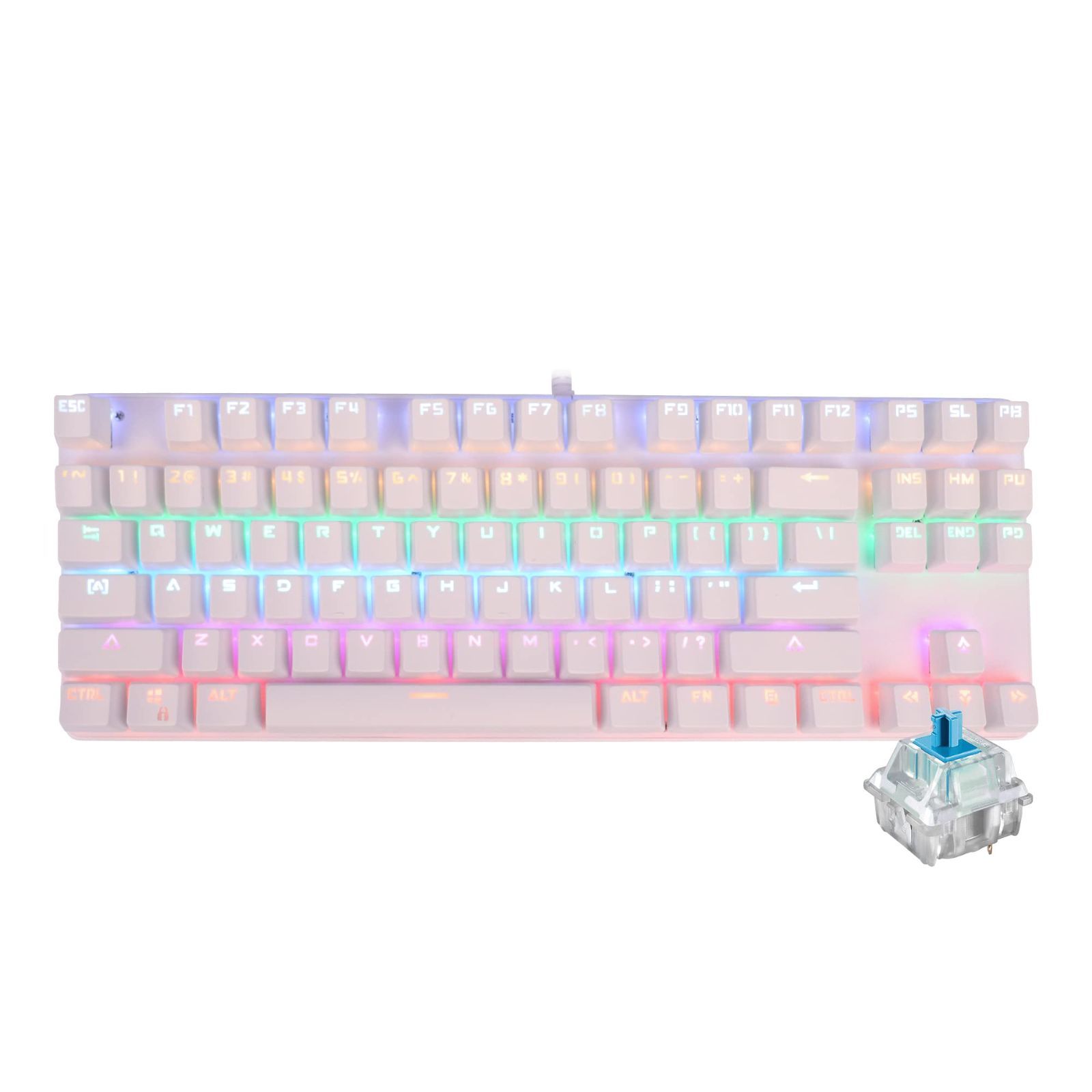 ホワイト SUPER DREAM メカニカルキーボード 青軸 ゲーミング