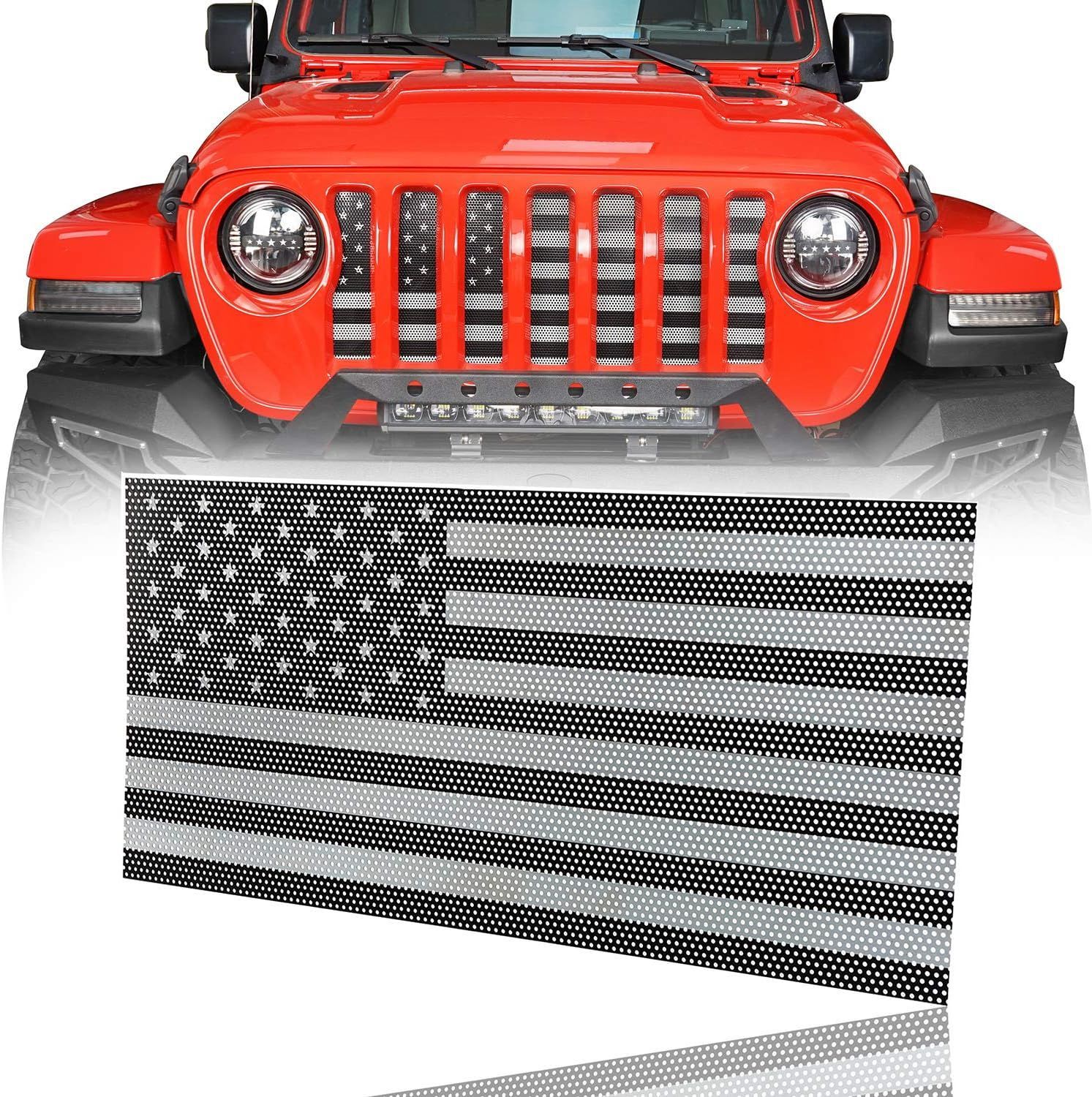 Jeep グリル Amazon | Opar フロントグリル メッシュインサート ブラック