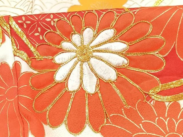 平和屋着物□豪華振袖 駒刺繍 鏡裏花文 暈し染め 金彩 正絹 逸品
