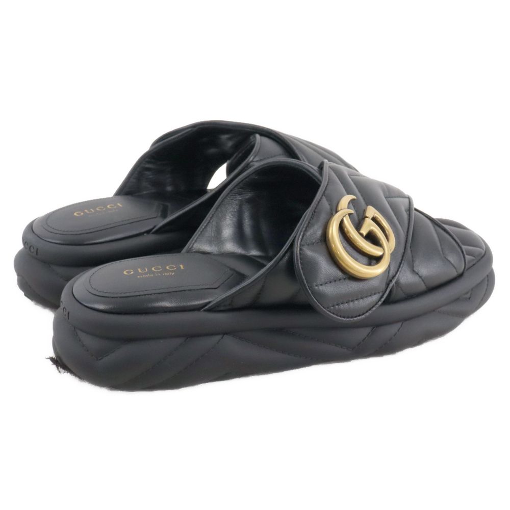 未使用級】GUCCI スライドサンダル GG マイクログッチシマ ブラック