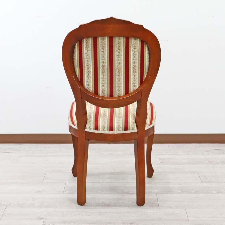 木製ストライプ柄アンティーク椅子 イタリア製 アームチェア 座面高31cm 椅子 木製 ストライプ柄