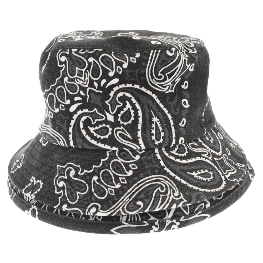 Sacai (サカイ) 22SS BANDANA DOUBLE BRIM HAT バンダナダブルブリムハット ペイズリー柄 バケットハット ブラック  22-0339S - メルカリ