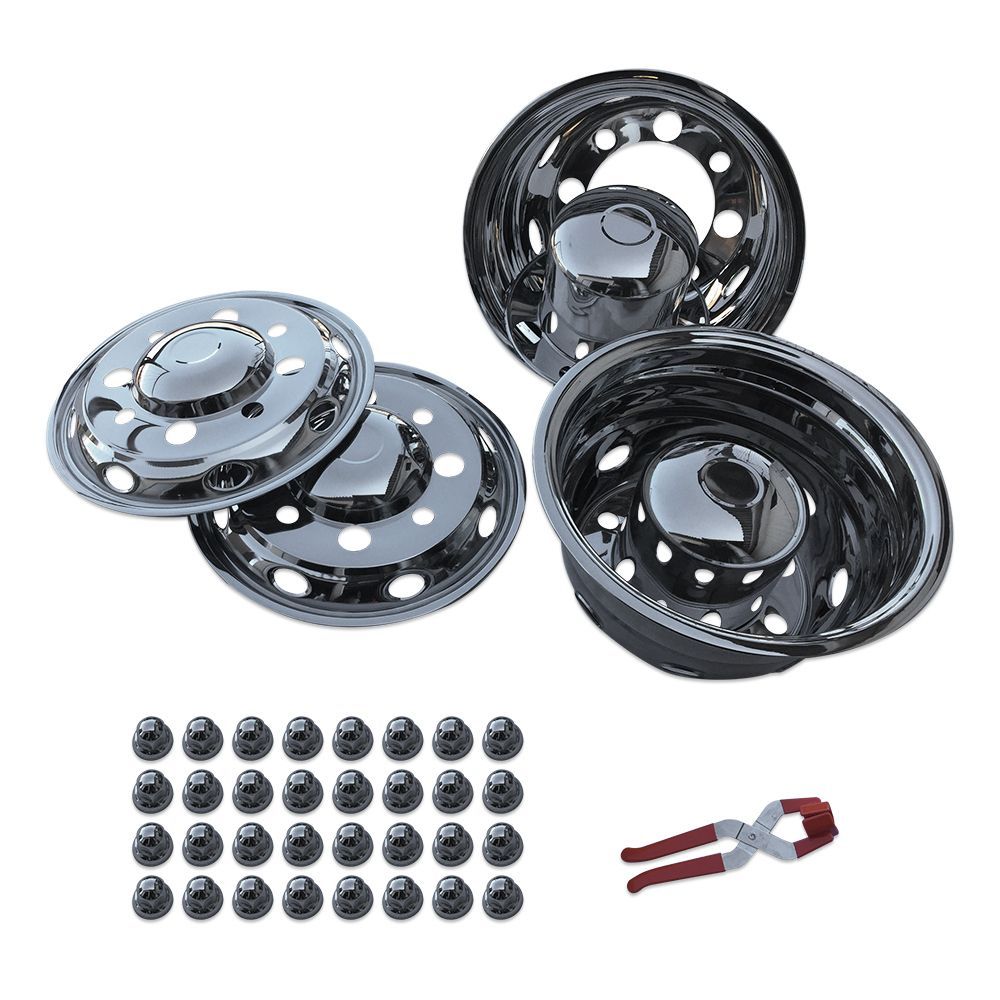 新ISO トラック ステンレス ホイールライナー 19.5インチ 8H前後セット 新ISO トラック ステンレス ホイールライナー 19.5インチ 8H前後セット