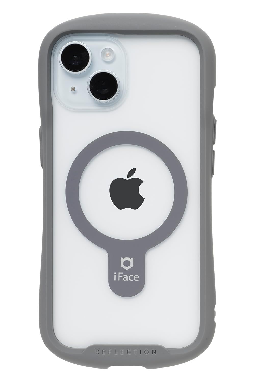 iFace Reflection Magnetic iPhone 15 ケース MagSafe 対応 クリア 強化ガラス (グレー)【アイフェイス アイフォン15 用 iphone15 用 カバー マグセーフ 耐衝撃 透明 [グレー・iPhone 15専用]