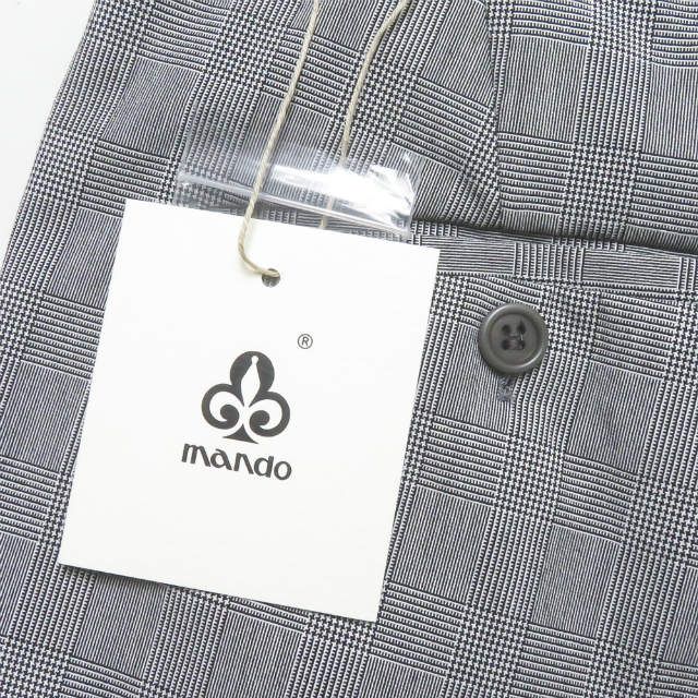 mando マンド 21SS 日本製 GLEN CHECK TUCK WIDE PANTS ポリエステルレーヨン グレンチェック3プリーツバギーパンツ 21198-006 1 ブラック ボトムス【新古品】【中古】【mando】 新品 mando マンド 21SS 日本製 GLEN CHECK TUCK WIDE PANTS