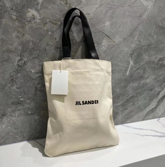 新品未使用品 JIL SANDER ジルサンダーキャンバス ロゴ トートバッグ オフホワイト - メルカリ