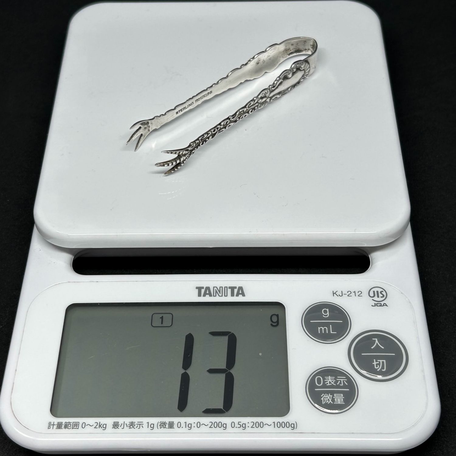 銀 スターリングシルバー 鳥足シュガートング STERLING刻印有 重さ 13g