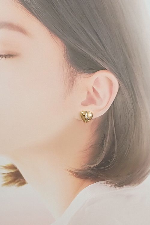 石川暢子 カルセドニー ダイヤ イヤリング K18(YG)×Pt900 AB