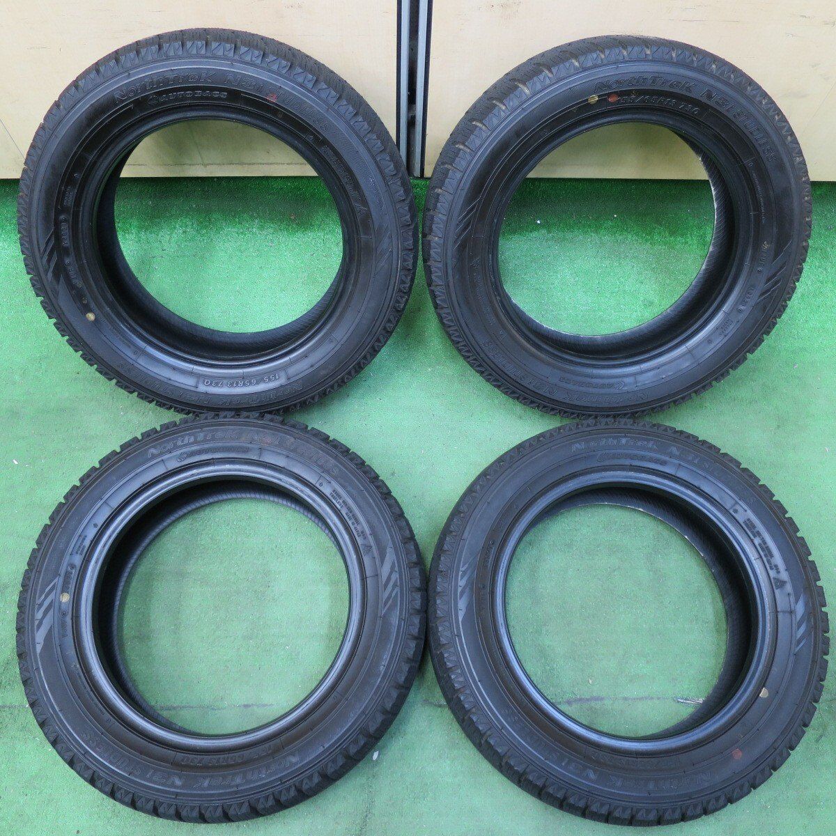 超バリ溝 21年 ほぼ10分 スタッドレス 155 65R13 オートバックス ノーストレック N3i タイヤ 13インチ ライフ オッティ モコ ルークス アルト ワゴンR ムーブ 等 5011507イスタ