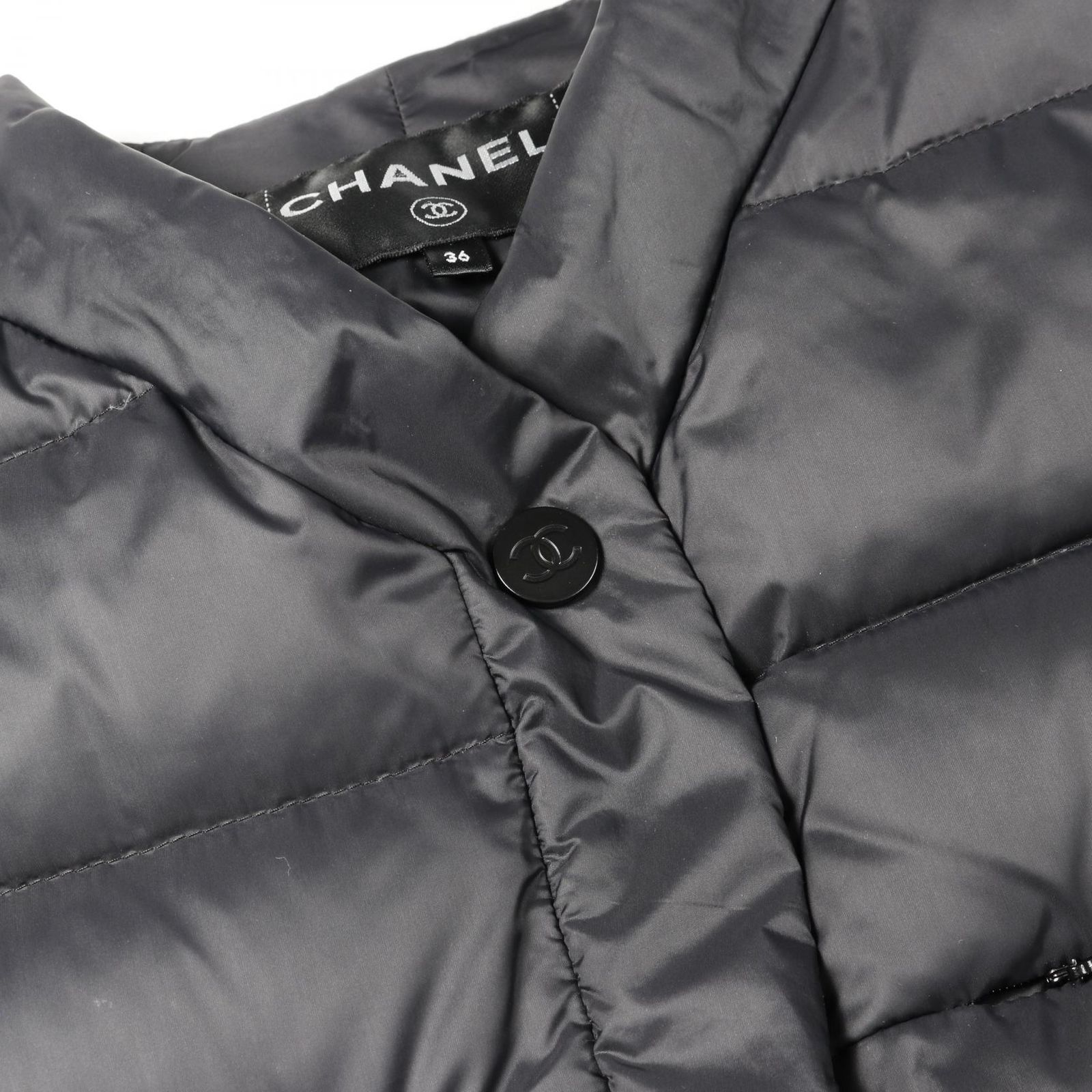 シャネル CHANEL ダウンジャケット ココマークボタン ブラック