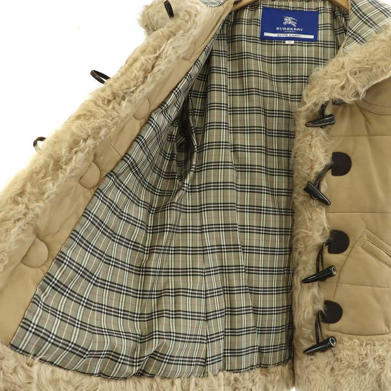 バーバリーブルーレーベル】ダッフルコート トグル シープスキン