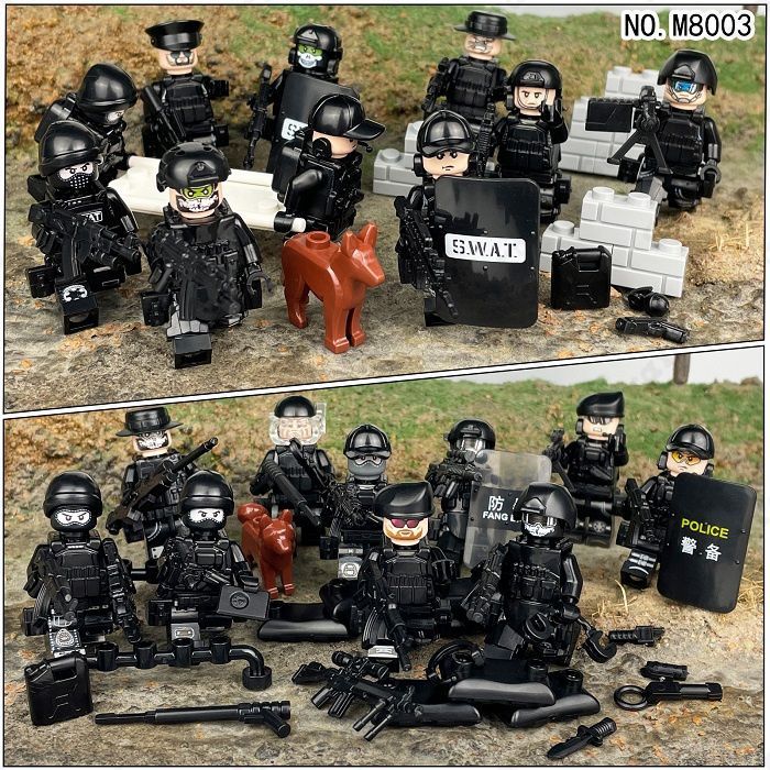 LEGO レゴ 互換 ブロック SWAT 警察 特殊部隊 ジープ1台 ミニフィグ 20