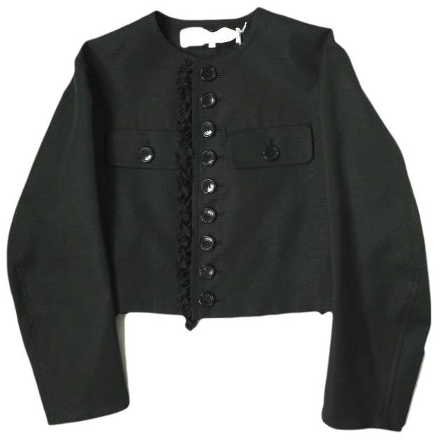 コムデギャルソンtao ノーカラージャケット 黒 ドット柄裏地 TAOコムデギャルソン ノーカラージャケット コムデギャルソン