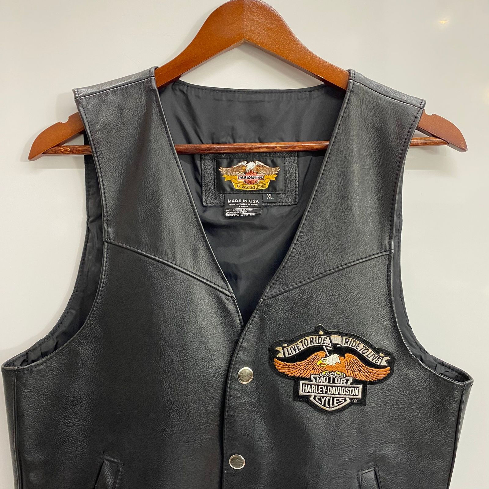 ハーレーダビッドソン HARLEY DAVIDSON レザーベスト USA製 ベスト 