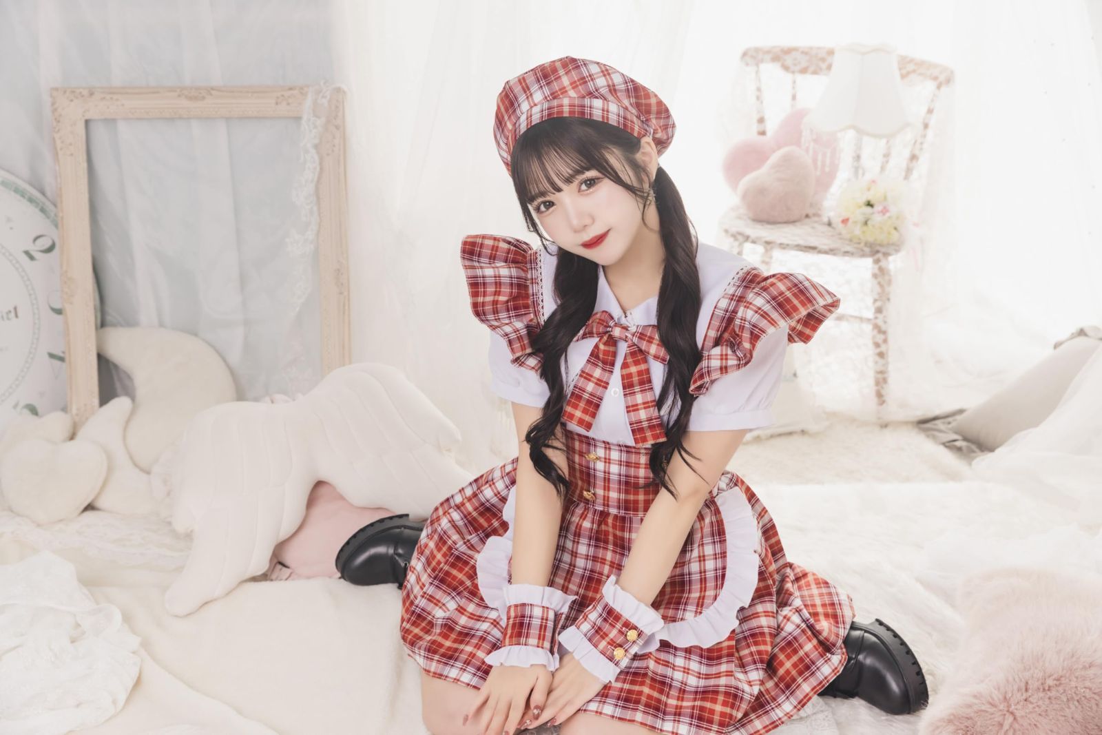 レディース アイドルチェックメイド ネイビー ハロウィン コスプレ リリカルパレット クリアストーン Clearstone