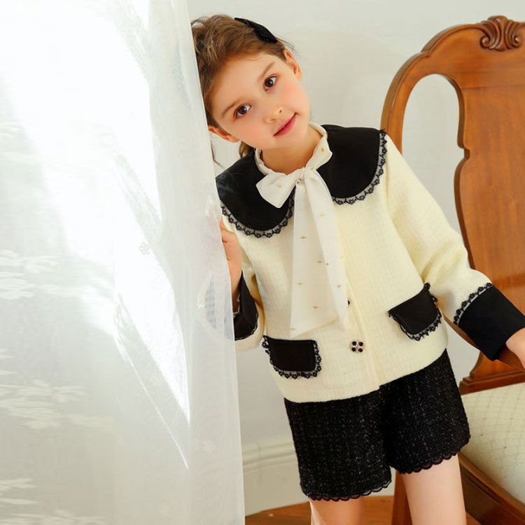 送料無料 2点セット 入学式 スーツ 子供服 女の子 ジャカード 卒業式  