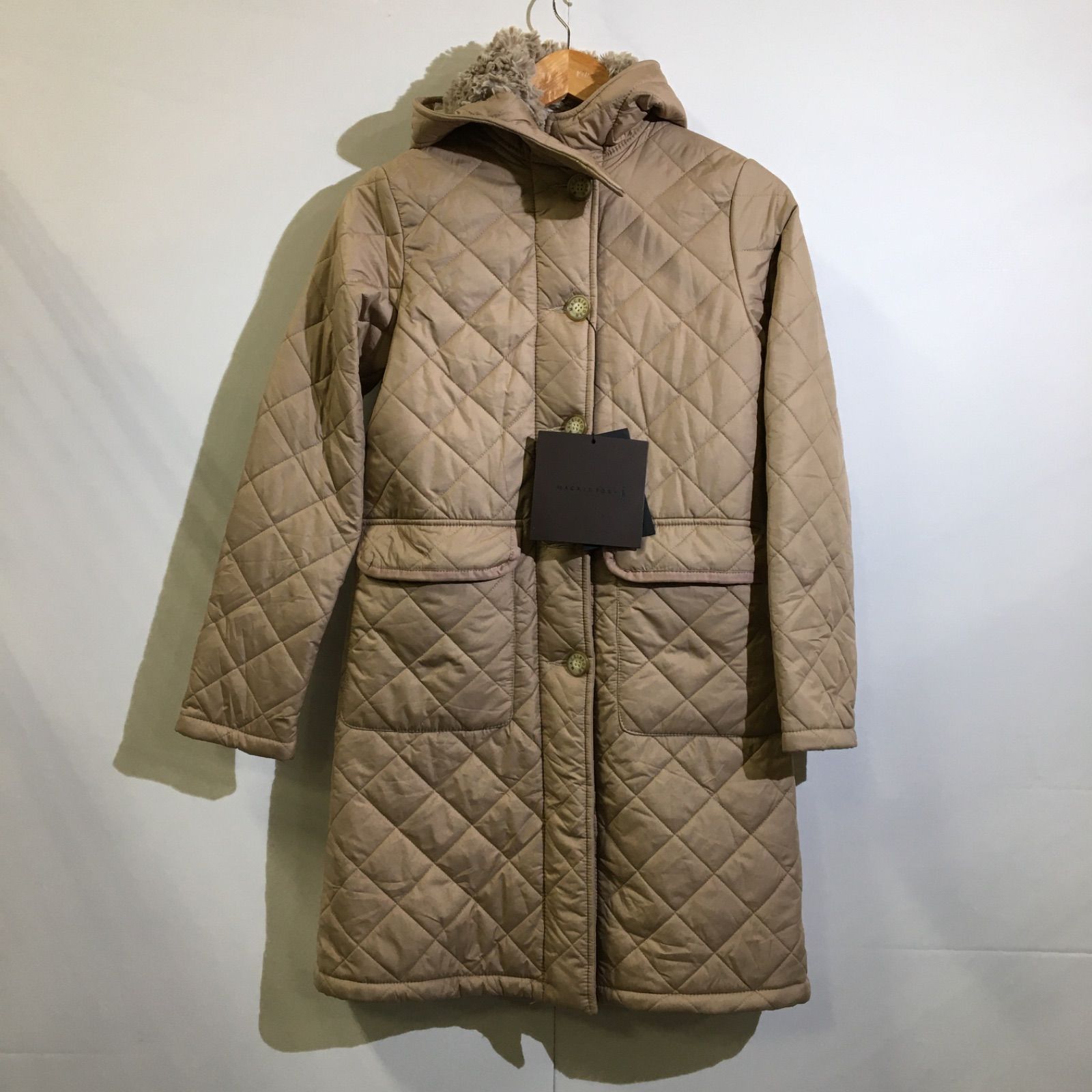 美品】タグ付き MACKINTOSH キルティングコート ベージュ フード 裏 