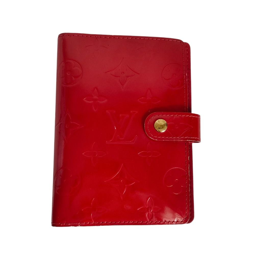 LOUIS VUITTON ルイヴィトン ヴェルニ アジェンダPM 6穴 手帳カバー 文房具 R21003 ルージュ レッド レディース 古着